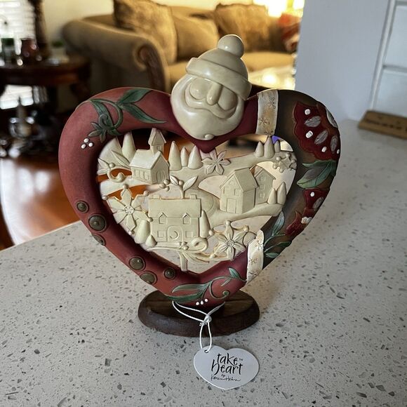 Take Heart Santa 2008 Enesco At Christmas All Roads Lead Home Village Scene - Picture 5 of 7